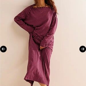 Free people beach Striped Long Sleeve Dress